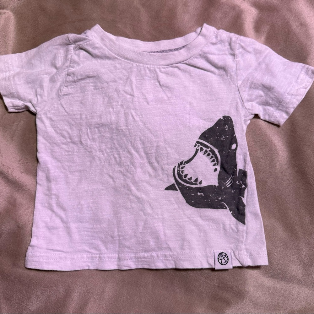 Shark Print Kids T-Shirt - White
